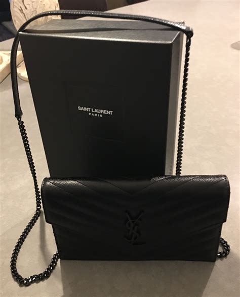 ysl wallet on chain black|YSL wallet on chain used.